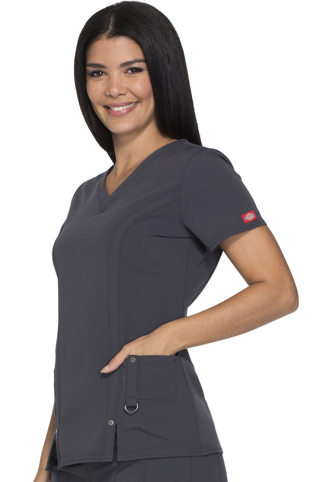 Dickies 82851 V-Neck Top in Light Pewter. SMALL *CLEARANCE*